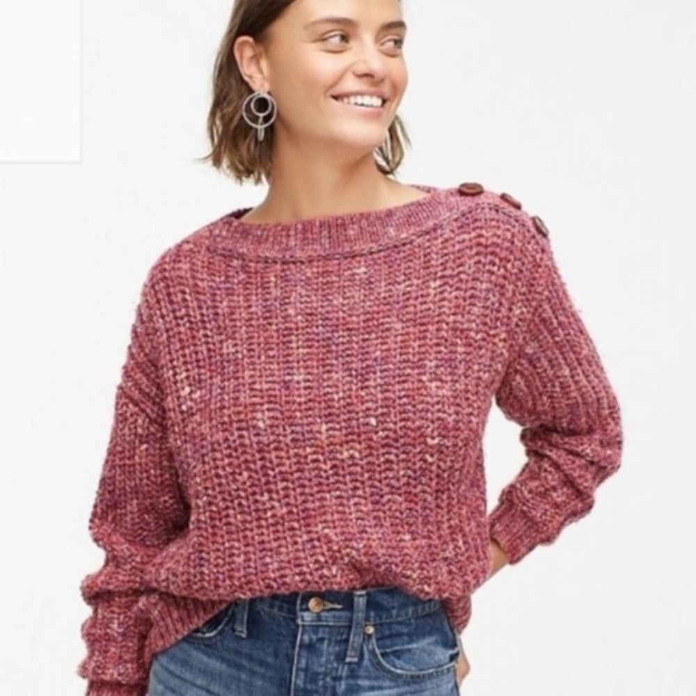 J. Crew Button-Detail Chunky Knit Pullover Sweater (size XS)